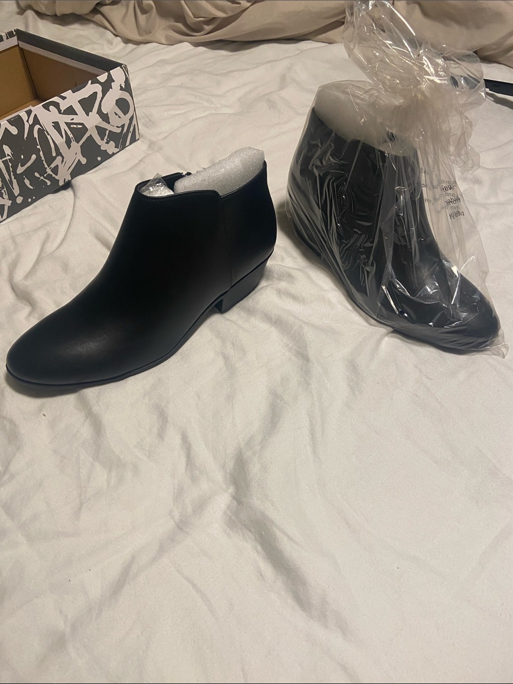 Soda Black Smooth Ankle Booties